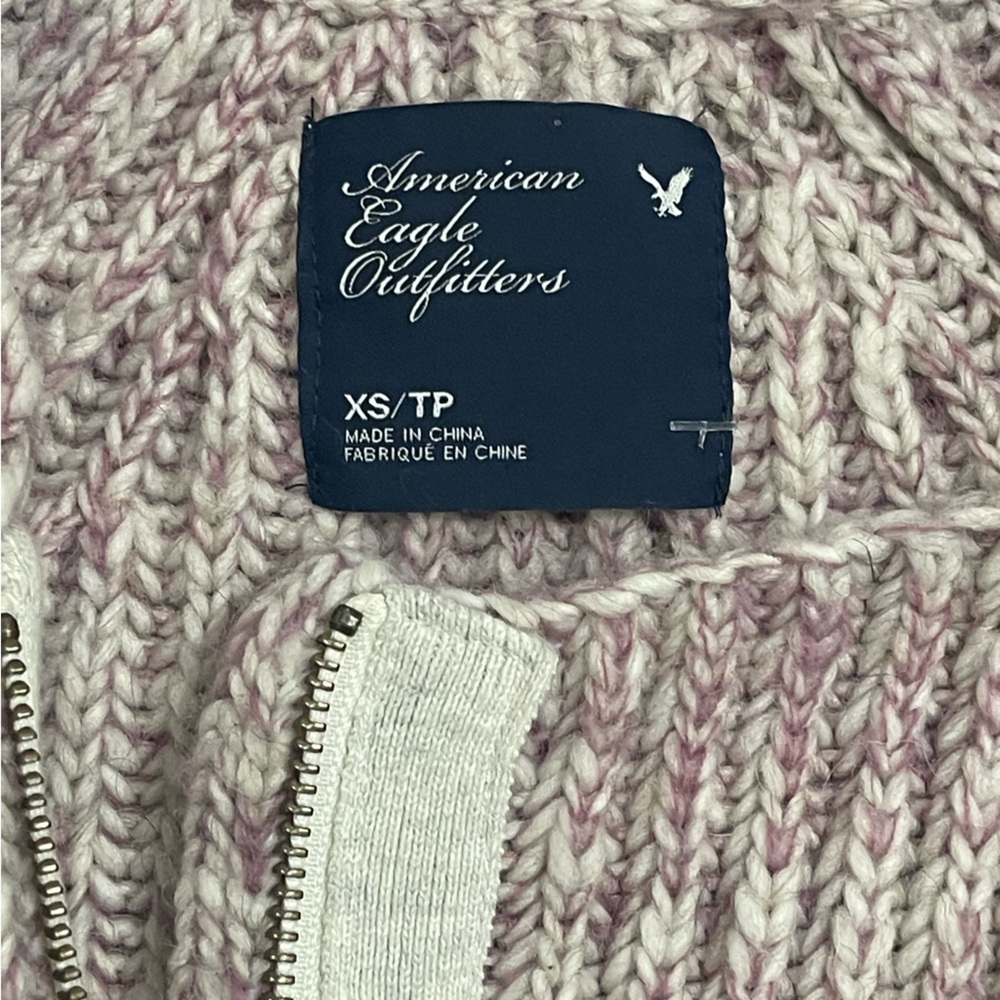 American Eagle Outfitters Purple Heavy Knit Zippered Cardigan - Picture 9 of 11